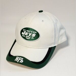 New York Jets NFL Football Hat Strap Back Adjustable White Green Cap Embroidered